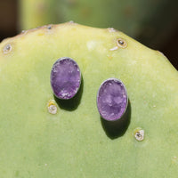 Thumbnail for Oval Amethyst Studs