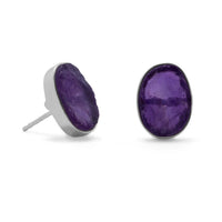Thumbnail for Oval Amethyst Studs
