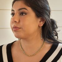 Thumbnail for Triple Strand 14 Karat Gold Plated Multistone Necklace
