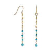 Thumbnail for 14K Gold Plated French Wire Earrings with Reconstituted Turquoise Beads