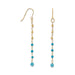 14K Gold Plated French Wire Earrings with Reconstituted Turquoise Beads