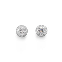 Thumbnail for Rhodium Plated Elegant 6.5mm CZ Studs