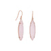 14 Karat Rose Gold Plated Pink Glass Marquise Earrings