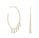 14 Karat Gold Plated Dangling CZ Hoops