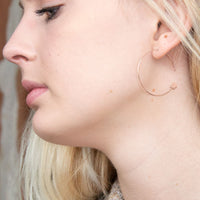 Thumbnail for 14 Karat Rose Gold Plated Threader Dot End Earring