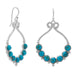 Polished Reconstituted Turquoise Outline and Bead Design French Wire Earrings
