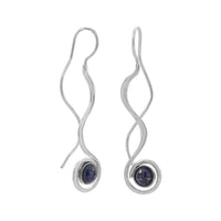 Thumbnail for Polished Long Wavy Threader Earrings with Lapis