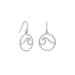 Rhodium Plated Outline Wave French Wire Earrings