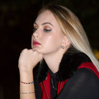 Thumbnail for Rhodium Plated Multi Color CZ Hoop Earrings