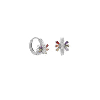 Thumbnail for Rhodium Plated Multi Color CZ Hoop Earrings