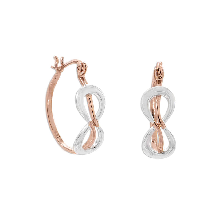 Two Tone Infinity Hoop Earrings