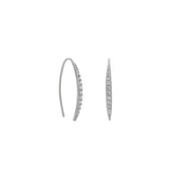 Thumbnail for Rhodium Plated Graduated CZ Vertical Bar Earrings