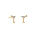 14 Karat Gold Plated CZ Martini Stud Earrings