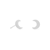 Thumbnail for Small Polished Crescent Moon Stud Earrings