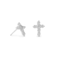 Thumbnail for Small CZ Cross Stud Earrings