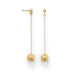 14 Karat Gold Plate Bead Drop Earrings