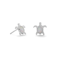 Thumbnail for White Synthetic Opal Turtle Stud Earrings