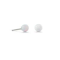 Thumbnail for 5mm White Synthetic Opal Stud Earrings