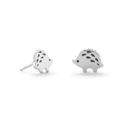 Sterling Silver and Enamel Hedgehog Earrings