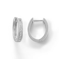 Thumbnail for Rhodium Plated CZ Hoop Earrings