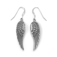 Thumbnail for Oxidized Angel Wing French Wire Earrings