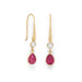 14 Karat Gold Plated Rainbow Moonstone and Pink Glass Drop Earrings