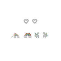 Thumbnail for Rainbow, Heart and Unicorn Earring Set