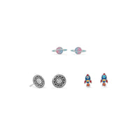 Thumbnail for Rocket, Planet and Disc Earring Set