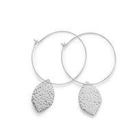 Thumbnail for Hoop with Leaf Drop Earring