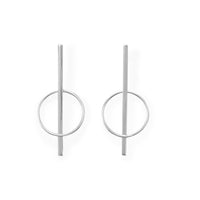Thumbnail for Long Bar with Circle Post Earrings