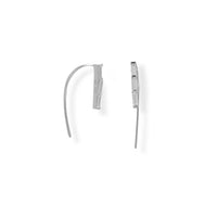 Thumbnail for Rhodium Plated CZ Long Wire Earrings