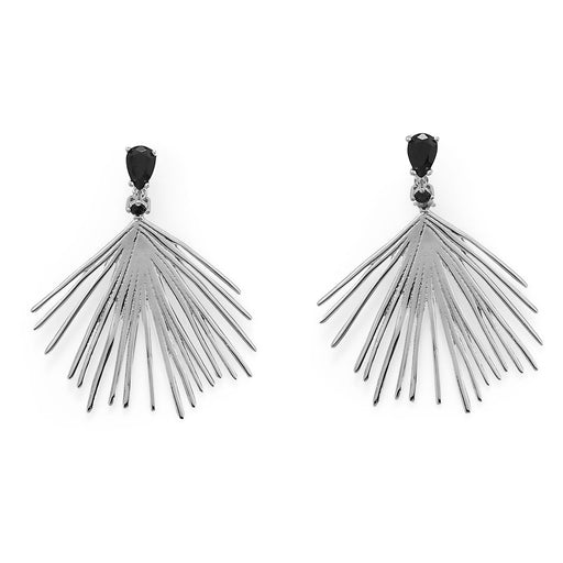 LBD Essentials! Black CZ Wire Fan Post Earrings