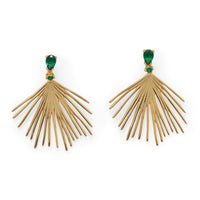 Thumbnail for Green and Thriving! Green CZ Wire Fan Post Earrings