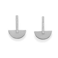 Thumbnail for Rhodium Plated CZ Pendulum Earrings