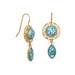 14 Karat Gold Plated Roman Glass Drop Earring