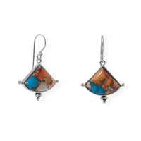 Thumbnail for Spiny Oyster and Turquoise Triangle Shaped Earrings