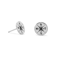 Thumbnail for Keep It Moving! Hammered Compass Stud Earrings