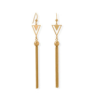 Thumbnail for Totally Tassel! 14 Karat Gold Plated Triangle and Tassel Earring