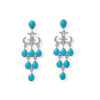 Thumbnail for Pear Shaped Reconstituted Turquoise Chandelier Earring