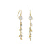 14 Karat Gold Plated Rainbow Moonstone, Labradorite and Pearl Drop Earring