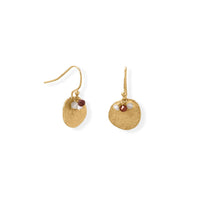 Thumbnail for Glimmering Garnet! 14 Karat Gold Plated Garnet, Labradorite and Pearl Disk Earring