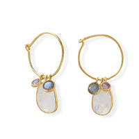 Thumbnail for Hoop Earring with Amethyst, Labradorite and Rainbow Moonstone Earring