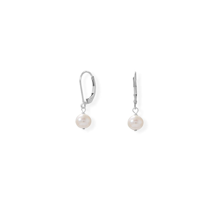 6.5mm Cultured Freshwater Pearl Lever Earrings