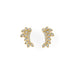 14 Karat Gold Plated CZ Leaf Drop Earrings