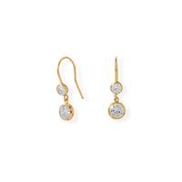Thumbnail for Gold-Filled CZ Drop French Wire Earrings
