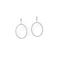 Thumbnail for Rhodium Plated CZ Oval Post Earrings