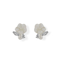 Thumbnail for Mother of Pearl and CZ Flower Earrings