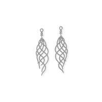 Thumbnail for Rhodium Plated CZ Swirl Drop Earrings
