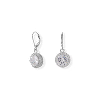 Thumbnail for Round CZ with Halo Edge Lever Earrings