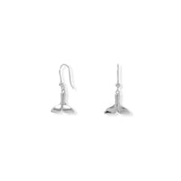 Thumbnail for Rhodium Plated Whale Tail French Wire Earrings